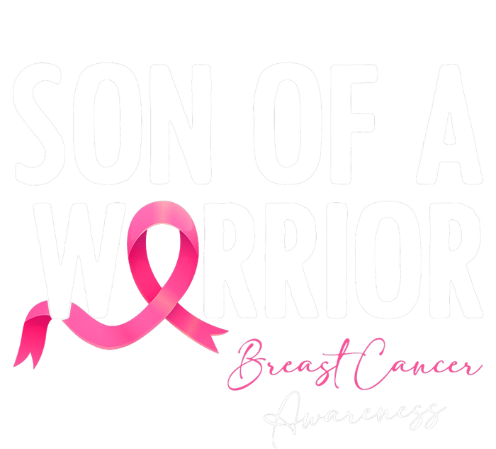 Son Of A Warrior Pink Ribbon Breast Cancer Awareness T-Shirt