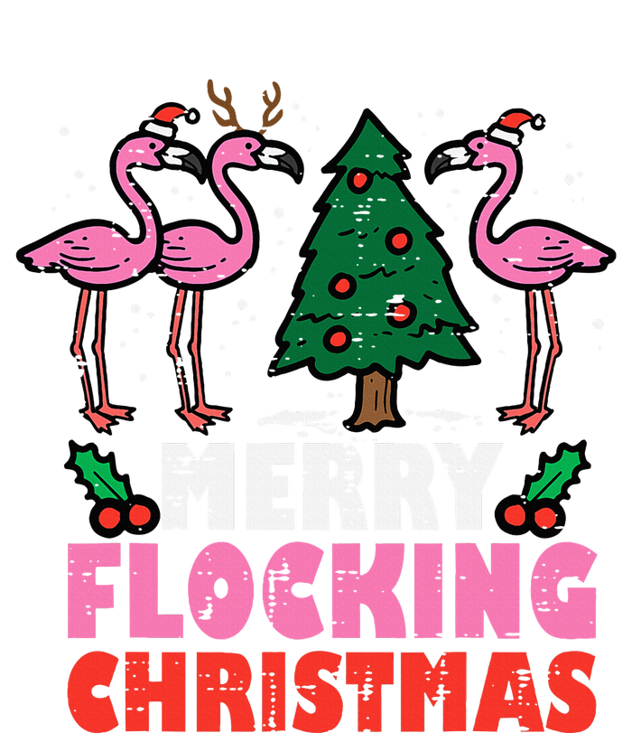 Flamingo Merry Flocking Christmas Funny Xmas Women's Racerback Tank