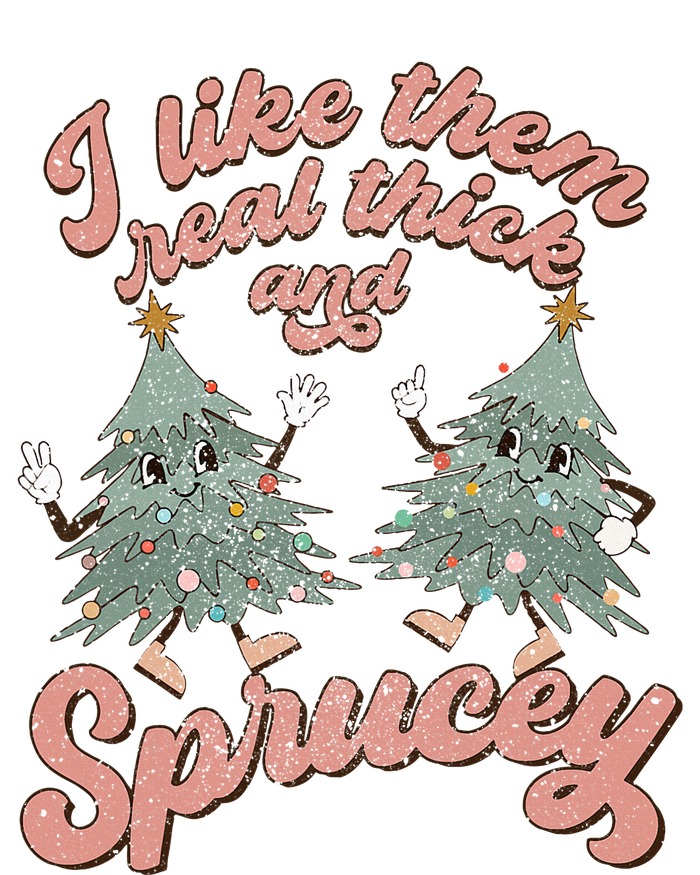 Retro Christmas Tree I Like Them Real Thick And Sprucey Xmas Cooling Performance Long Sleeve Crew