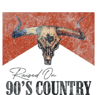 Vintage Raised On 90s Country Music Bull Skull Western Long Sleeve Shirt