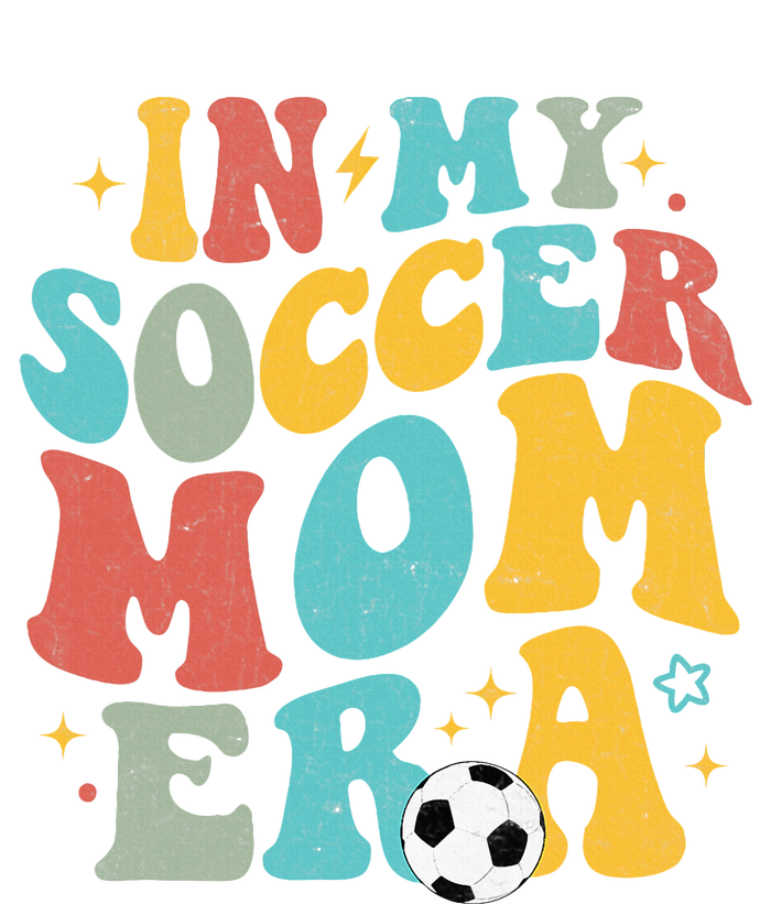 In My Soccer Mom Era Trendy Soccer Mom Funny Vintage Groovy Cropped Pullover Crew