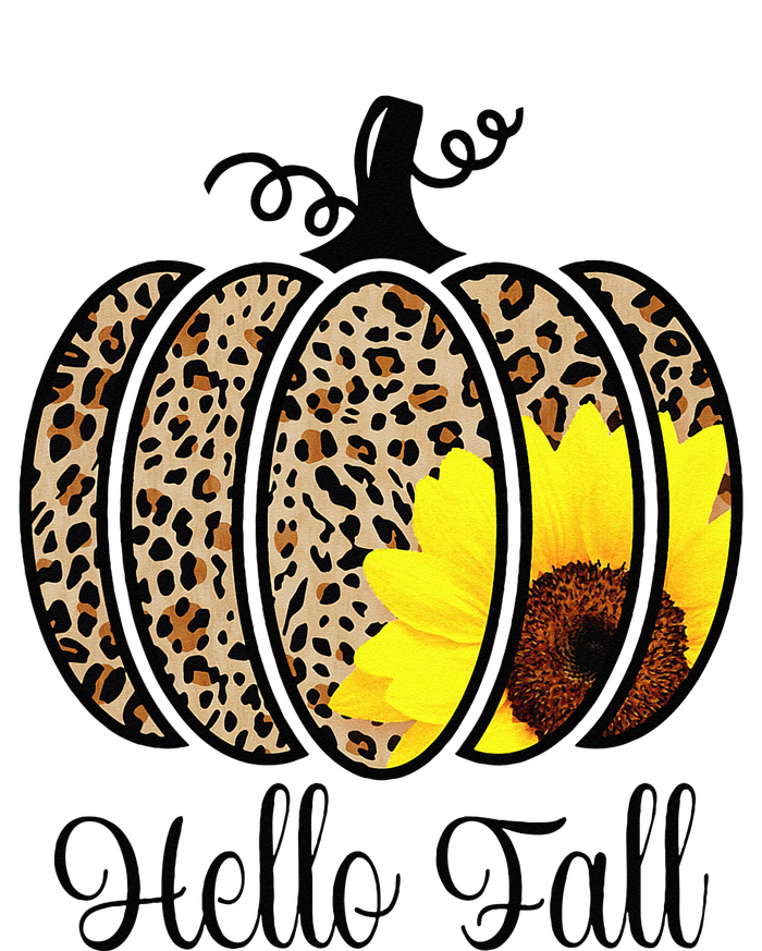 Hello Fall Sunflower Pumpkin Fall YAll Leopard Autumn T-Shirt