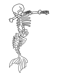 Dabbing Mermaid Skeleton Halloween Creepy Dab Dance Humor Funny Gift T-Shirt