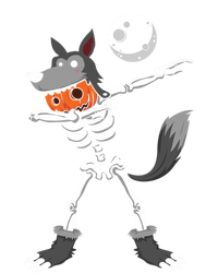 Dabbing Skeleton Pumpkin Skull Head Werewolf Dab Halloween Funny Gift T-Shirt