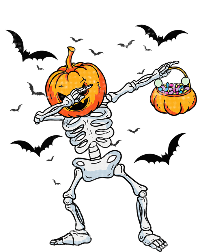 Dabbing Skeleton Cute Gift Dab Dance Halloween Pumpkin Gift Women's Tri-Blend 3/4-Sleeve Raglan Shirt