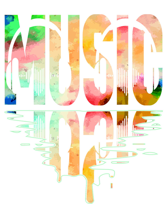 Music Mirrored Watercolor Logo Poster