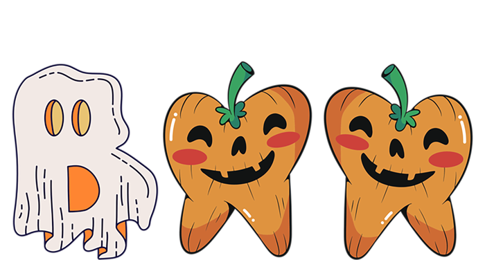 Cute Boo Tooth Shaped Pumpkin Halloween Dentist Pun Great Gift Poster