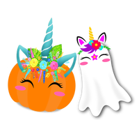 Cute Unicorn Pumpkin And Boonicorn Unicorn Ghost Halloween Gift Kids Hoodie