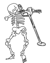 Dabbing Skeleton Metal Detector Halloween Funny Dab Humor Gift Button