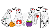 Ghost Nurses Halloween Crew Funny Costume Scrub Top Gift Toddler Sweatshirt