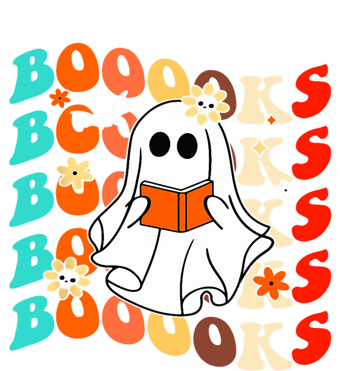 Groovy Vintage Boooks Ghost Halloween Teacher Book Reading Cool Gift V-Neck T-Shirt