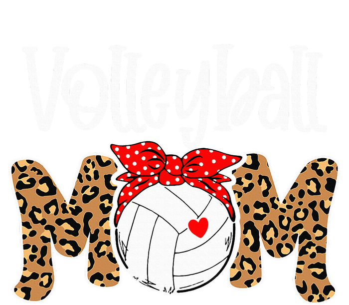 Volleyball Mom Leopard Messy Bun Game Day Funny Mothers Day T-Shirt