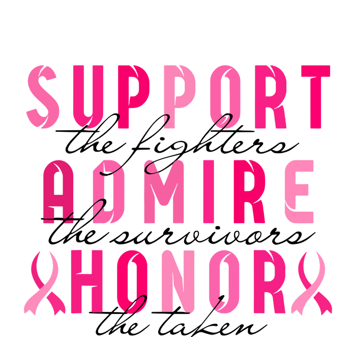 Breast Cancer Awareness Support Admire Honor Pink Ribbon Gift Premium Crewneck Sweatshirt