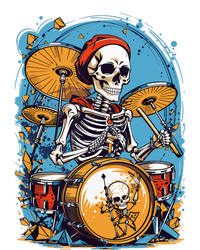 Drummer Skeleton Playing Drums For Halloween Graphic 7 Panel Mesh Trucker Snapback Hat