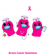 Nobody Fights Alone Boo Ghost Nurse Breast Cancer Scrub Gift T-Shirt