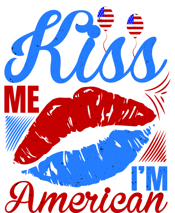 Kiss Me Im American Adult ChromaSoft Performance T-Shirt