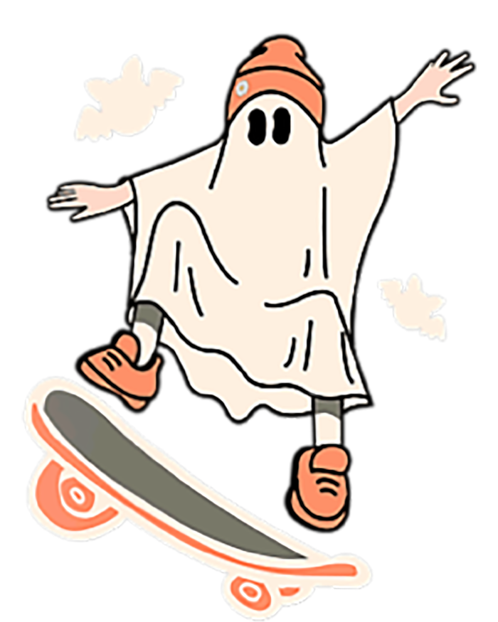 Cool Ghost Skateboard Boo Bat Pocket Halloween Spooky Season Cool Gift T-Shirt