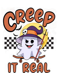 Creep It Real Vintage Retro Ghost On Skateboard Checkerboard Gift Valucap Bio-Washed Visor