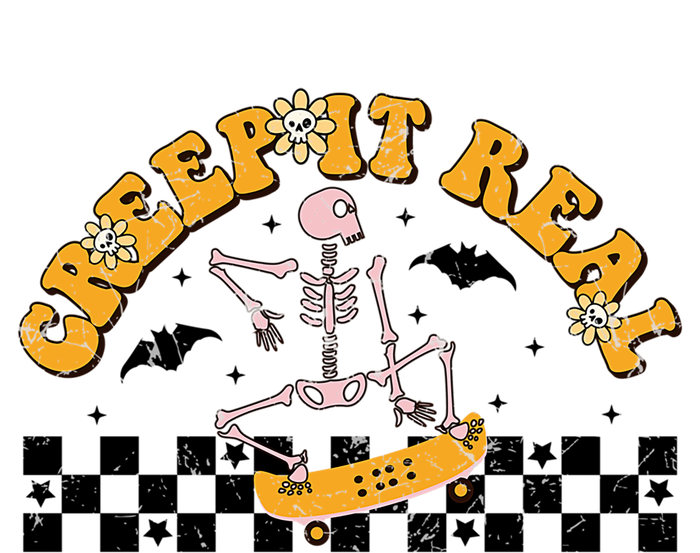 Creep It Real Skateboarding Ghost Retro Halloween Costume Cool Gift Full Zip Hoodie