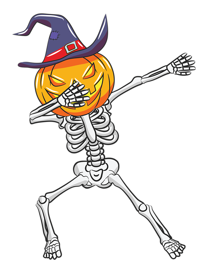 Dabbing Skeleton Halloween Pumpkin Cute Gift T-Shirt