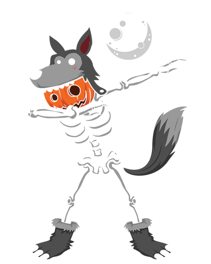 Dabbing Skeleton Pumpkin Skull Head Werewolf Dab Halloween Gift T-Shirt