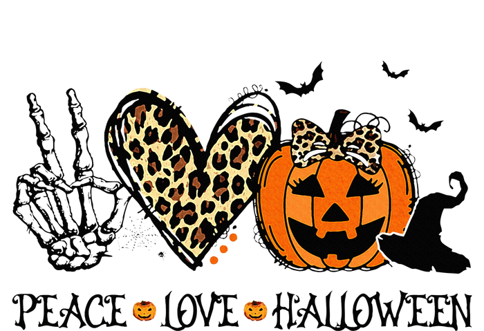 Peace Love Halloween Happy Halloween Pumpkin Leopard Heart Women's Racerback Tank