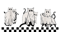 Vintage Halloween Ghost Cats Cute Cats In Ghost Costumes Full Zip Hoodie