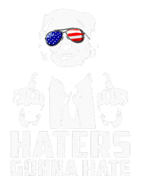 Funny Haters Gonna Hate President Donald Trump Middle Finger Softstyle Adult Sport Polo