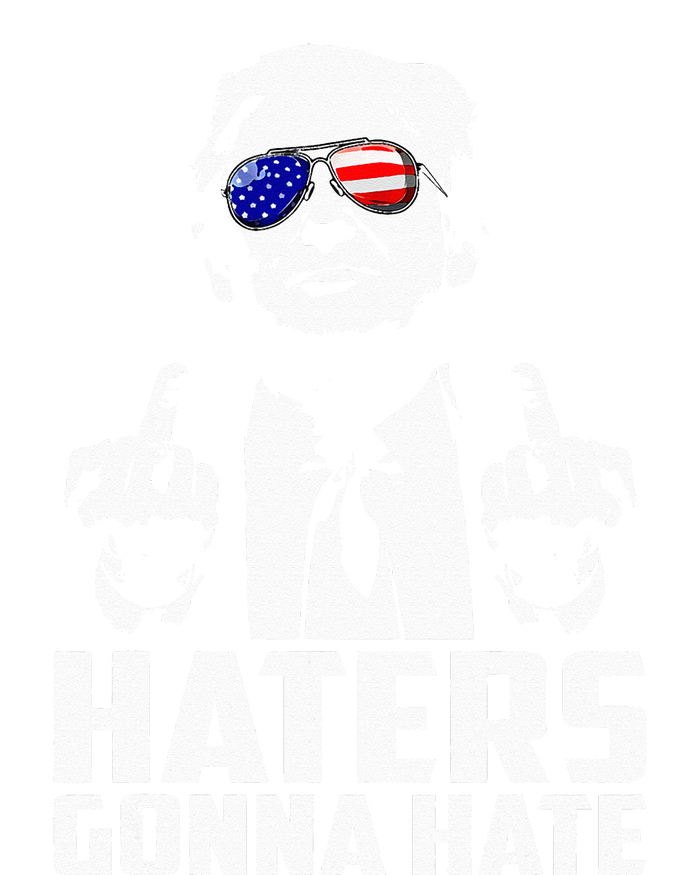 Funny Haters Gonna Hate President Donald Trump Middle Finger Softstyle Adult Sport Polo