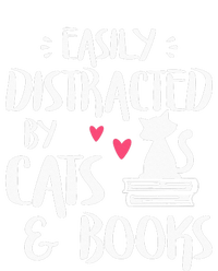 Easily Distracted By Cats And Books Cat & Book Lover T-Shirt