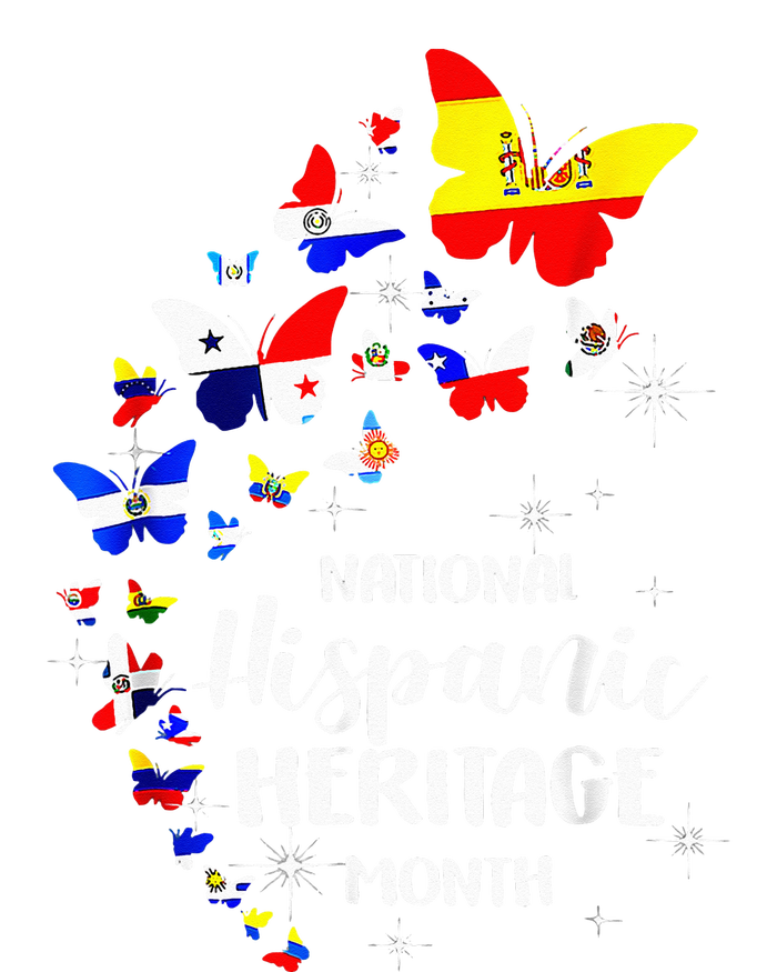 National Hispanic Heritage Month Butterfly Countries Flags T-Shirt