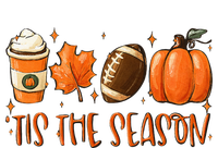 Tis The Season Pumpkin Leaf Latte Fall Thanksgiving Football Striped Beanie with Solid Band