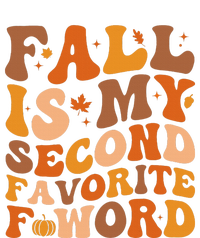 Fall Is My Second Favorite F Word Thanksgiving Groovy Autumn  Striped Beanie with Solid Band