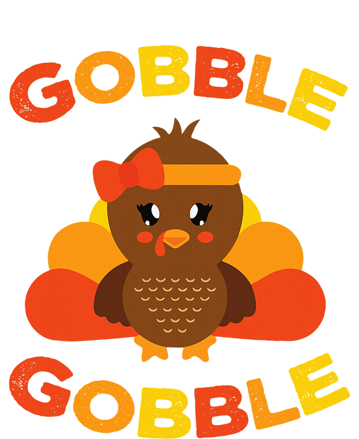 Cute Gobble Gobble Turkey Pilgrim Little Thanksgiving Cooling Performance Long Sleeve Crew