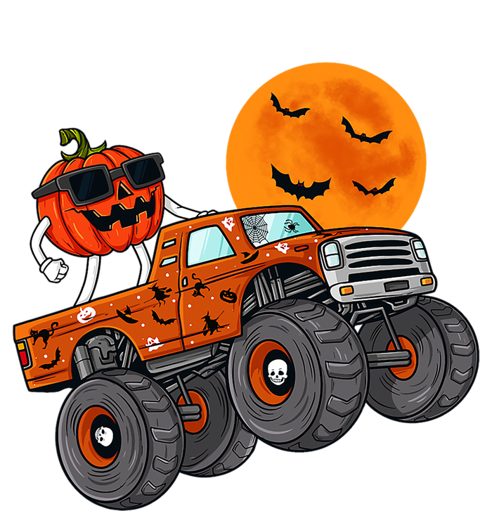 Halloween Costume Monster Truck Pumpkin With Moon Bat Scary Gift Kids Long Sleeve Shirt