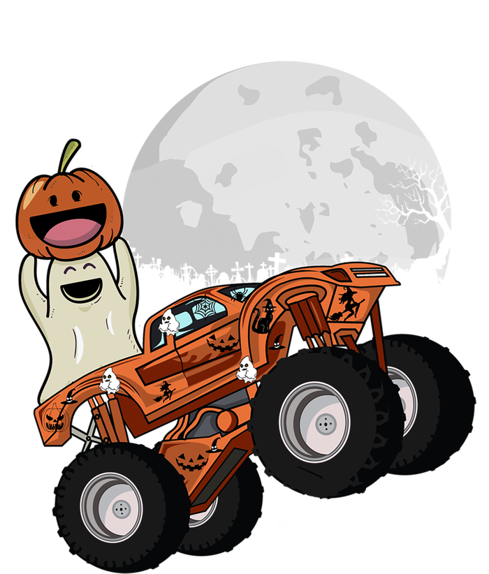 Halloween Ghost Riding Monster Truck Cool Gift Kids Tie-Dye T-Shirt