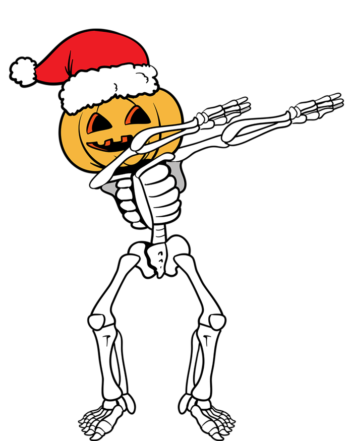 Pumpkin Skeleton Dabbing Dab Dancing Halloween Christmas Gift Long Sleeve Shirt