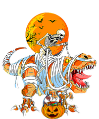 Skeleton Riding Mummy Dinosaur TRex Pumpkin Halloween Funny Cool Gift T-Shirt