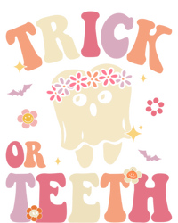 Trick Or Teeth Ghost Groovy Dental Halloween Treat Dentist Gift T-Shirt