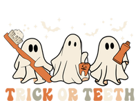 Trick Or Teeth Toothbrush Funny Boo Retro Pumpkin Halloween Gift T-Shirt