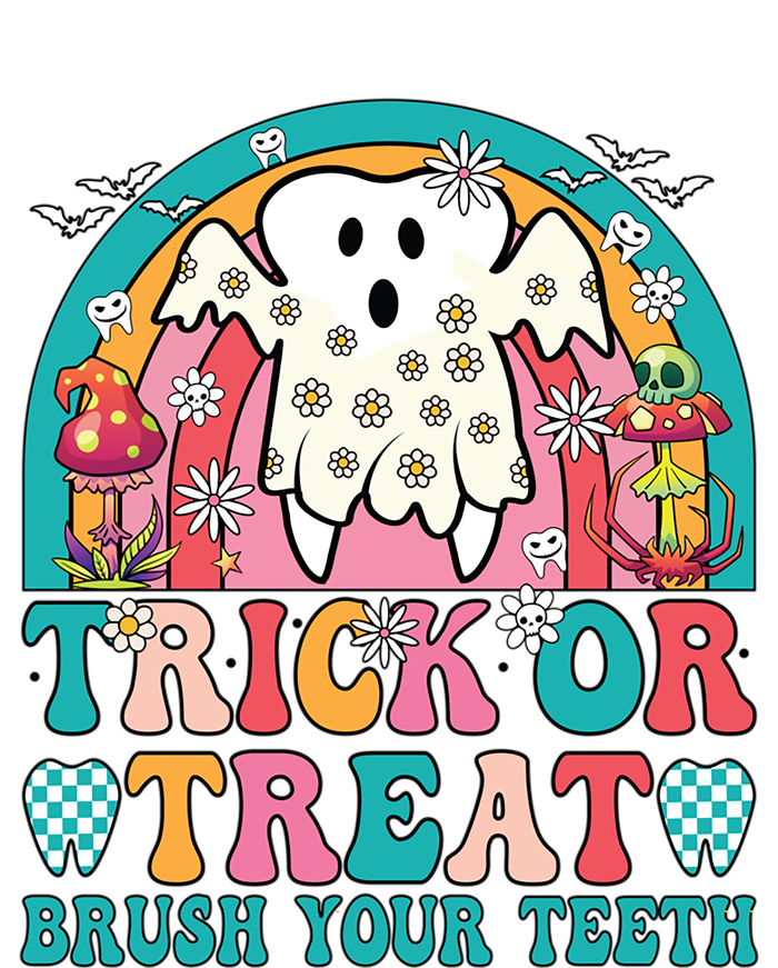 Trick Or Treat Brush Your Teeth Boo Ghost Halloween Dentist Gift T-Shirt