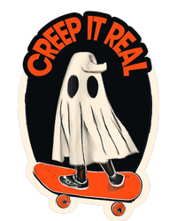 Funny Creep It Real Skateboarding Ghost Halloween Boo Spooky Women's V-Neck T-Shirt