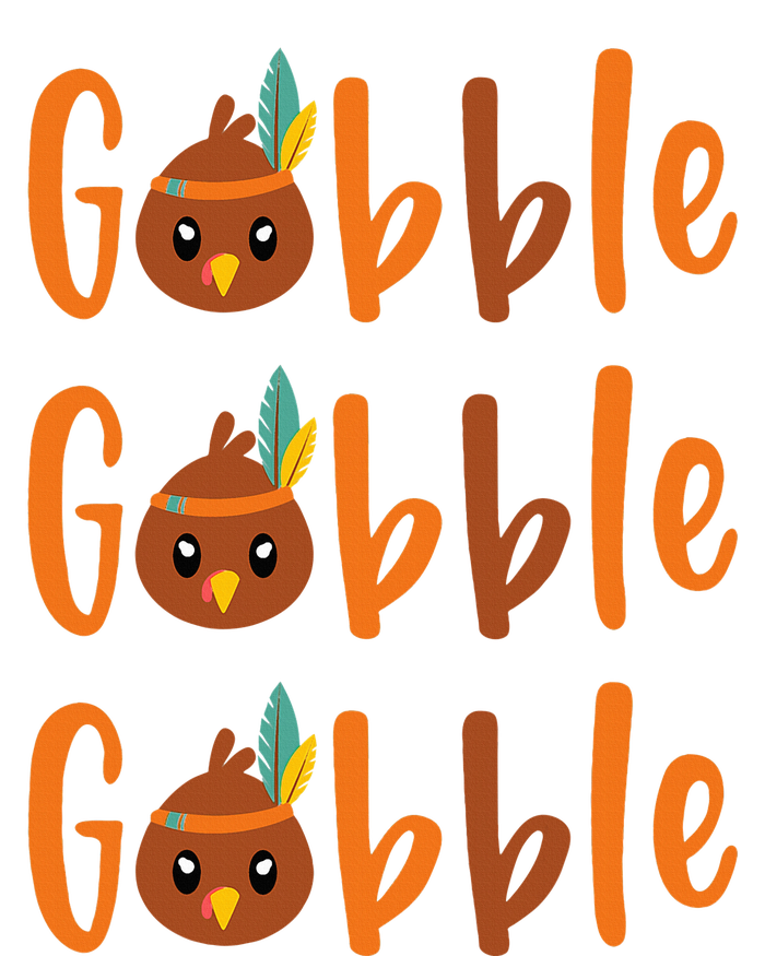 Funny Gobble Turkey Pilgrim Little Thanksgiving Cropped Pullover Crew