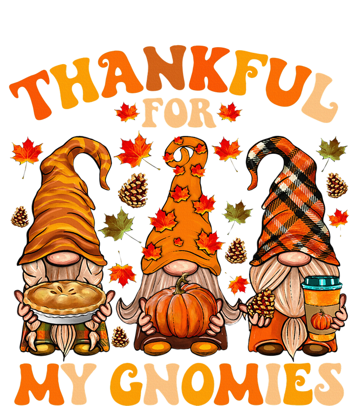 Thankful For My Gnomies Cute Gnome Thanksgiving Women's V-Neck T-Shirt