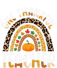 One Thankful Teacher Cute Thanksgiving Rainbow Leopard Fall Women's Crop Top Tee