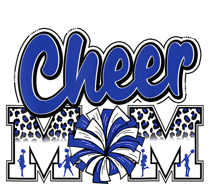 Cheer Mom Blue Leopard Letters Cheer Pom Poms Valucap Bio-Washed Visor