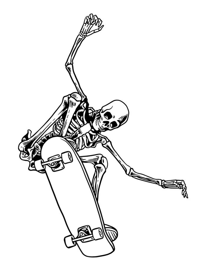 Skeleton Riding On Skateboard Halloween Gift T-Shirt