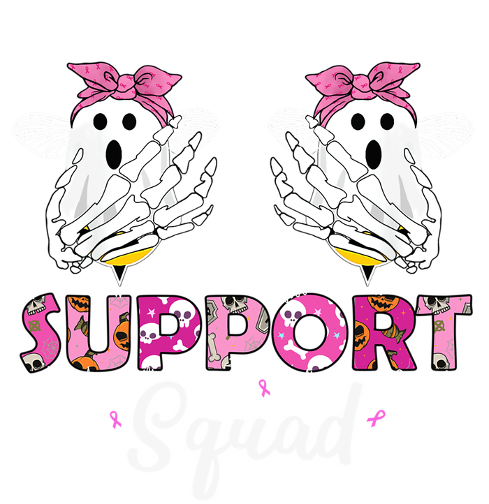 Support Squad Vintage Skeleton Hands Boo Bees Breast Cancer Gift Premium Hoodie