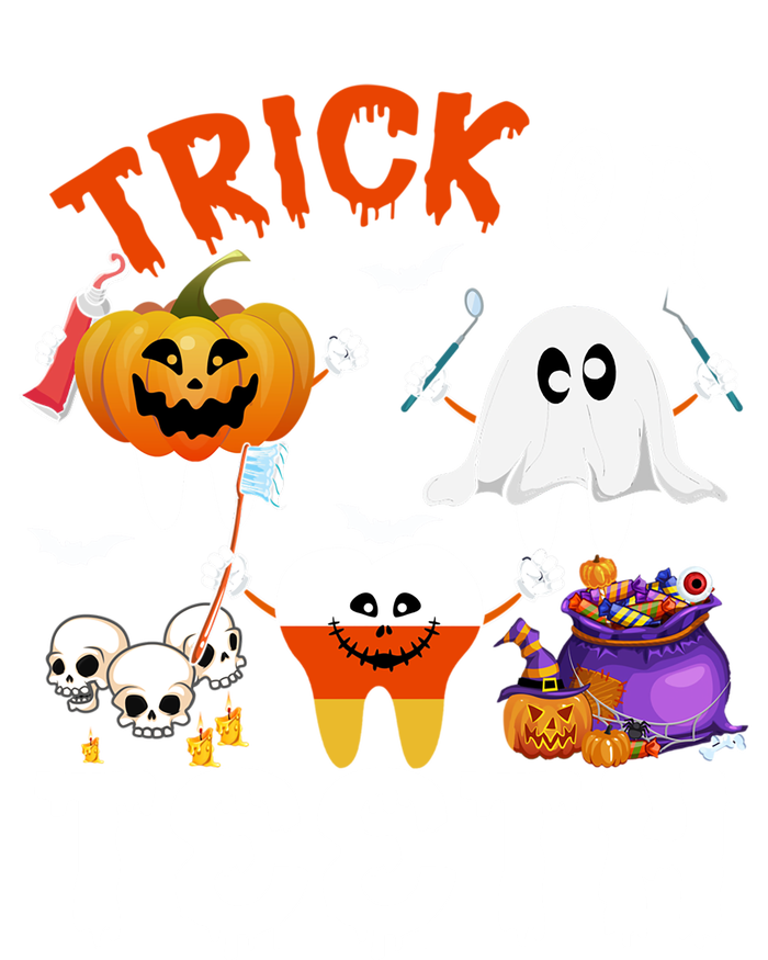 Trick Or Teeth Treating Candy Pumpkin Boo Tooth Dental Squad Cool Gift Zip Tote Bag