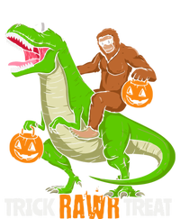 Trick Rawr Treat Bigfoot Riding A Trex Dino Halloween Gift Full-Length Apron With Pockets